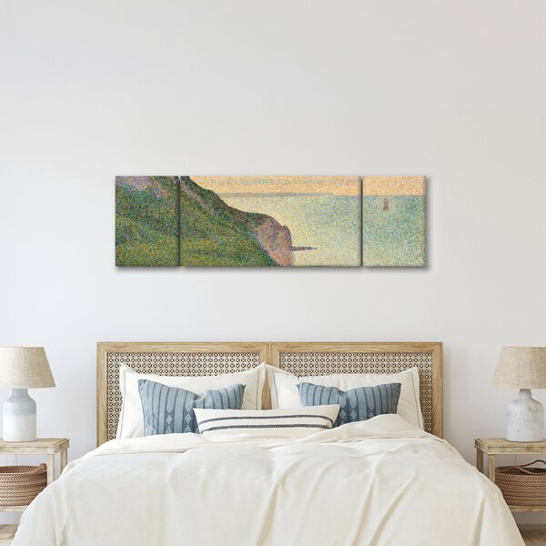 Obraz - Georges Seurat, Seascape at Port-en-Bessin, Normandy, reprodukcje (170x50 cm)