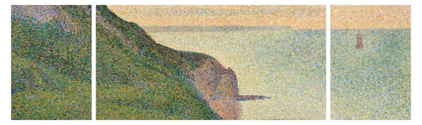 Obraz - Georges Seurat, Seascape at Port-en-Bessin, Normandy, reprodukcje (170x50 cm)