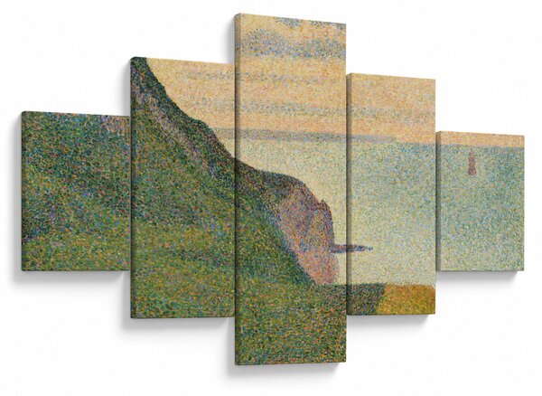 Obraz - Georges Seurat, Seascape at Port-en-Bessin, Normandy, reprodukcje (125x70 cm)