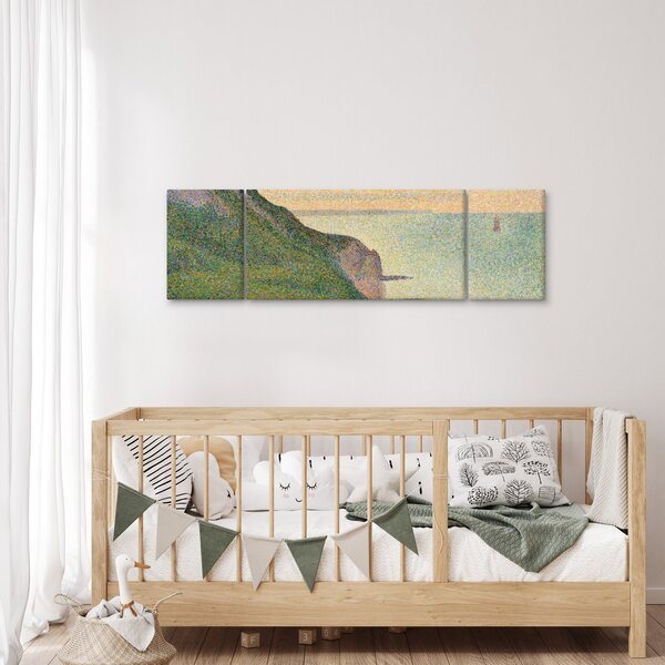 Obraz - Georges Seurat, Seascape at Port-en-Bessin, Normandy, reprodukcje (170x50 cm)