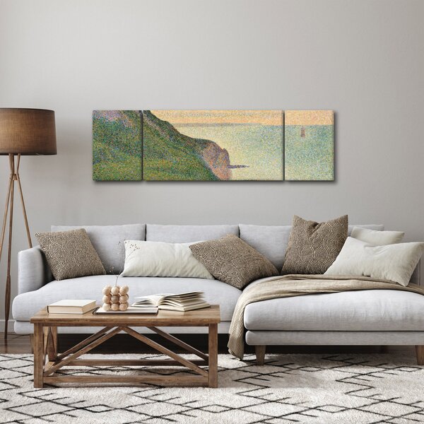 Obraz - Georges Seurat, Seascape at Port-en-Bessin, Normandy, reprodukcje (170x50 cm)