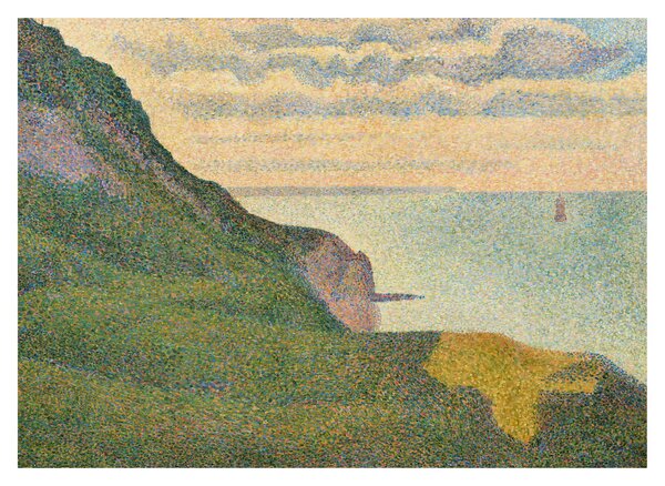 Obraz na szkle - Georges Seurat, Seascape at Port-en-Bessin, Normandy, reprodukcje (70x50 cm)