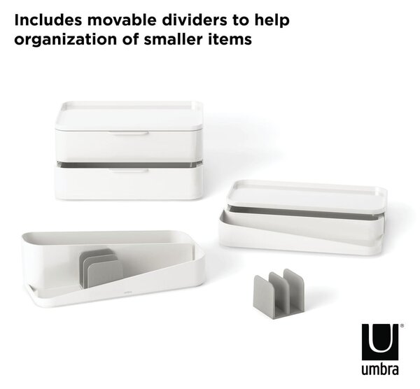 Biały plastikowy organizer łazienkowy Glam – Umbra
