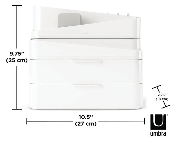 Biały plastikowy organizer łazienkowy Glam – Umbra