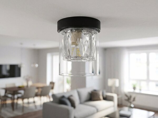 NOWOCZESNA LAMPA SUFITOWA CZARNA DENI
