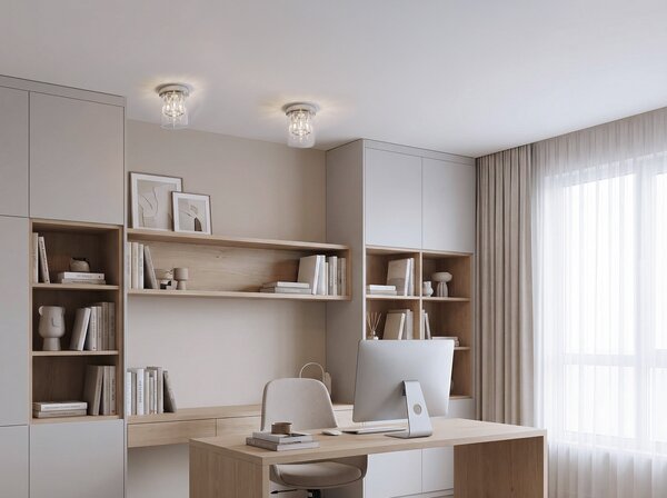 NOWOCZESNA LAMPA SUFITOWA CHROMOWANA DENI