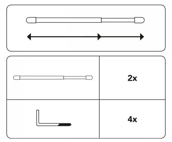 Metalowy regulowany drążek na zazdrostki 50 - 70 cm – SP TREND