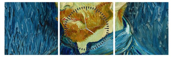 Obraz - Vincent van Gogh, Self-Portrait, reprodukcje (z zegarem) (90x30 cm)