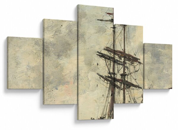Obraz - Eugène Boudin, Ship on the Touques, reprodukcje (125x70 cm)