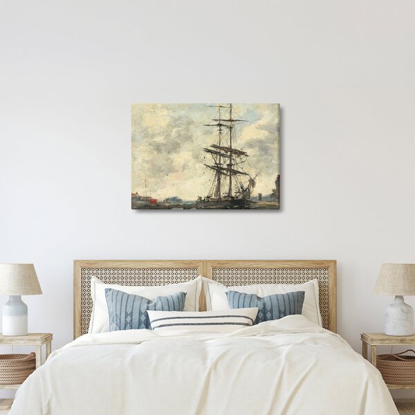 Obraz - Eugène Boudin, Ship on the Touques, reprodukcje (70x50 cm)