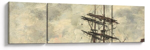 Obraz - Eugène Boudin, Ship on the Touques, reprodukcje (170x50 cm)
