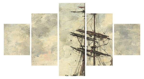 Obraz - Eugène Boudin, Ship on the Touques, reprodukcje (125x70 cm)