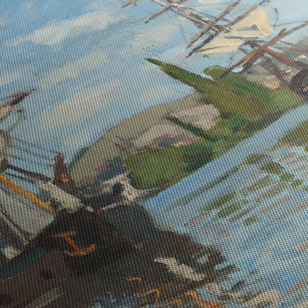 Obraz - Claude Monet, Ships Riding on the Seine at Rouen, reprodukcje (170x50 cm)