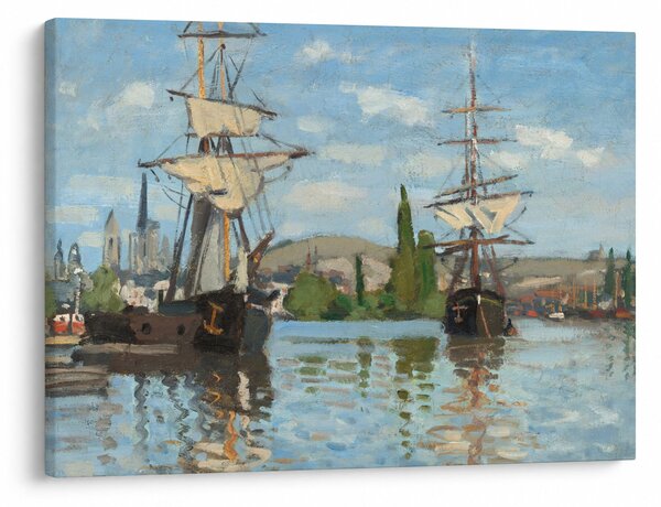 Obraz - Claude Monet, Ships Riding on the Seine at Rouen, reprodukcje (70x50 cm)