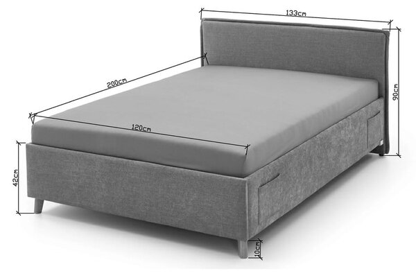 Różowe tapicerowane łóżko dziecięce bez stelaża 120x200 cm Fun – Meise Möbel