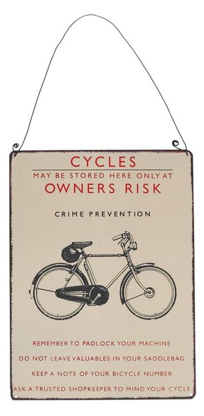 Tabliczka ścienna z retro rowerem Rex London Bicycle, 17x23 cm