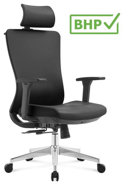 Ergonomiczny fotel biurowy Gelato z ekoskóry, zgodny z normą BHP