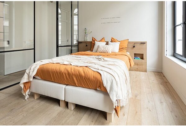 Kremowa bawełniana narzuta na łóżko dwuosobowe 250x260 cm Sahara – Tiseco Home Studio