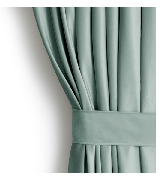 Jasnozielona aksamitna zasłona częściowo zaciemniająca (dimout) 140x270 cm Eyelets – Restilo
