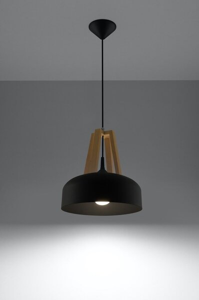 Czarno-beżowa lampa wisząca Sollux Olla