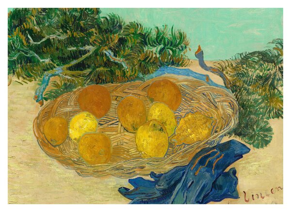 Obraz - Vincent van Gogh, Still Life of Oranges and Lemons with Blue Gloves, reprodukcje (70x50 cm)