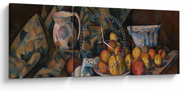 Obraz - Paul Cézanne, Still Life with Apples and Peaches, reprodukcje (z zegarem) (90x30 cm)