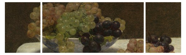 Obraz - Henri Fantin-Latour, Still Life with Grapes and a Carnation, reprodukcje (170x50 cm)