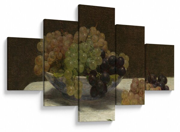 Obraz - Henri Fantin-Latour, Still Life with Grapes and a Carnation, reprodukcje (125x70 cm)