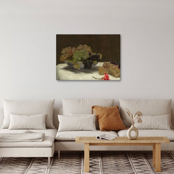 Obraz - Henri Fantin-Latour, Still Life with Grapes and a Carnation, reprodukcje (70x50 cm)