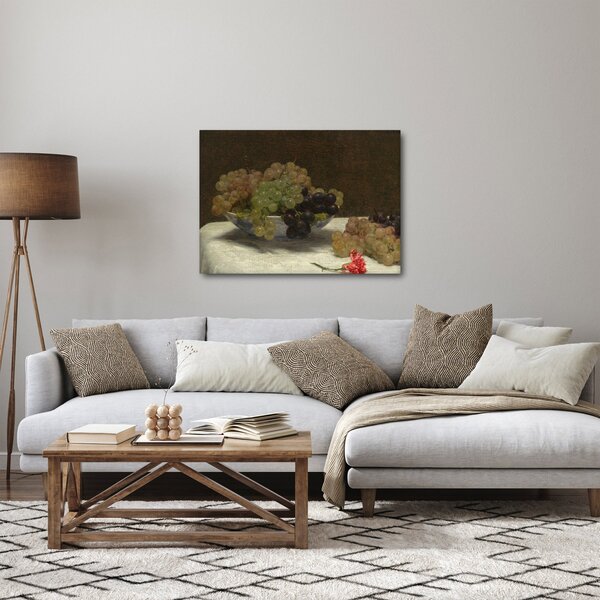Obraz - Henri Fantin-Latour, Still Life with Grapes and a Carnation, reprodukcje (70x50 cm)