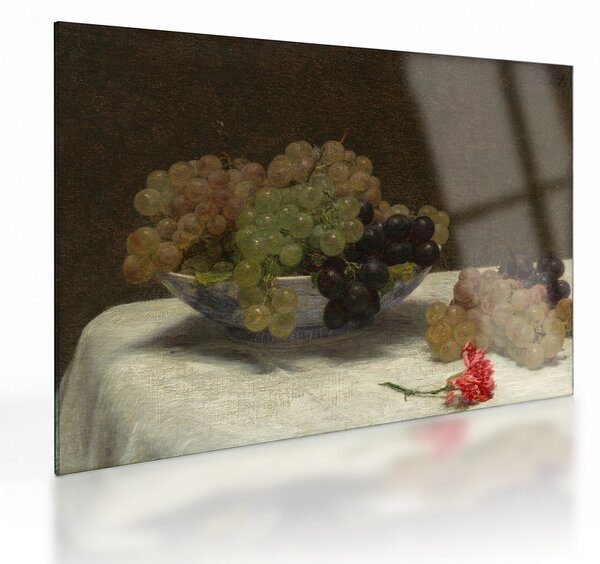 Obraz na szkle - Henri Fantin-Latour, Still Life with Grapes and a Carnation, reprodukcje (70x50 cm)