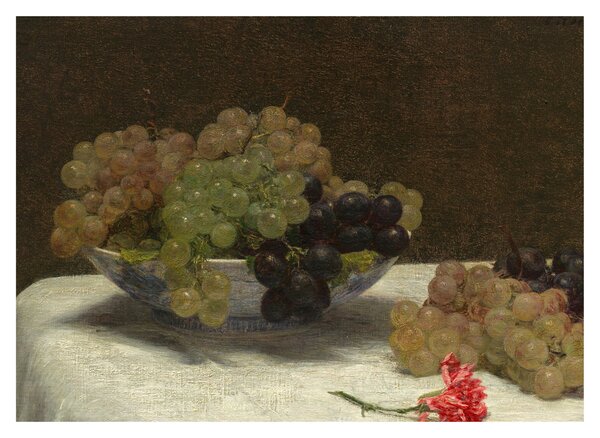 Obraz - Henri Fantin-Latour, Still Life with Grapes and a Carnation, reprodukcje (70x50 cm)