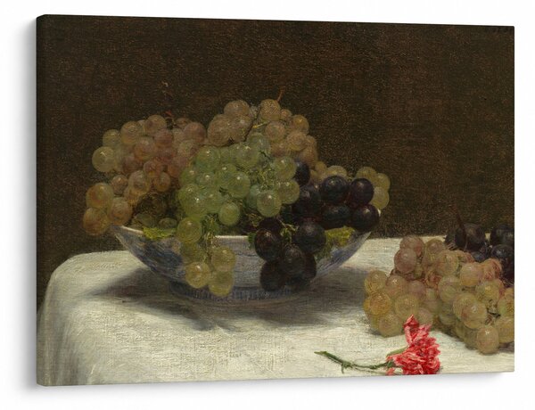 Obraz - Henri Fantin-Latour, Still Life with Grapes and a Carnation, reprodukcje (70x50 cm)