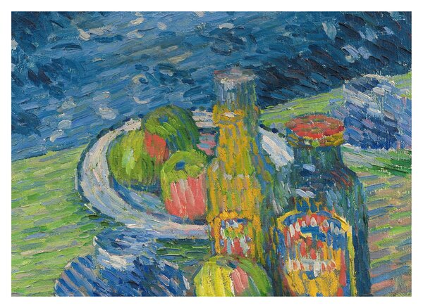 Obraz - Alexej von Jawlensky, Still Life with Bottles and Fruit, reprodukcje (70x50 cm)