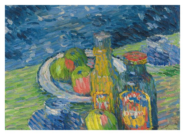 Obraz na szkle - Alexej von Jawlensky, Still Life with Bottles and Fruit, reprodukcje (70x50 cm)