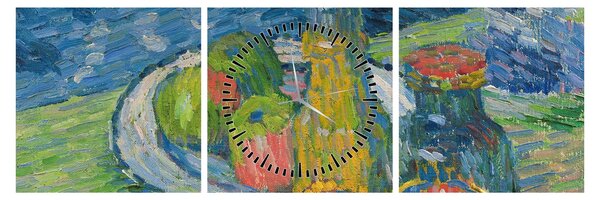 Obraz - Alexej von Jawlensky, Still Life with Bottles and Fruit, reprodukcje (z zegarem) (90x30 cm)