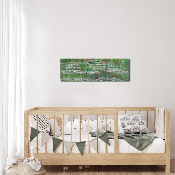Obraz - Claude Monet, The Japanese Footbridge, reprodukcje (z zegarem) (90x30 cm)