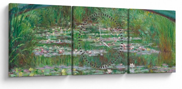 Obraz - Claude Monet, The Japanese Footbridge, reprodukcje (z zegarem) (90x30 cm)