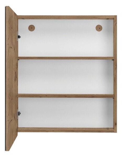 Wisząca szafka łazienkowa z lustrem w dekorze dębu 60x70 cm Wisla – Støraa