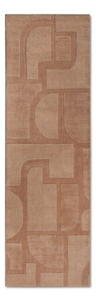 Brązowy wełniany chodnik tkany ręcznie 80x250 cm Alexis – Villeroy&Boch