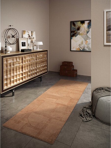 Brązowy wełniany chodnik tkany ręcznie 80x250 cm Alexis – Villeroy&Boch
