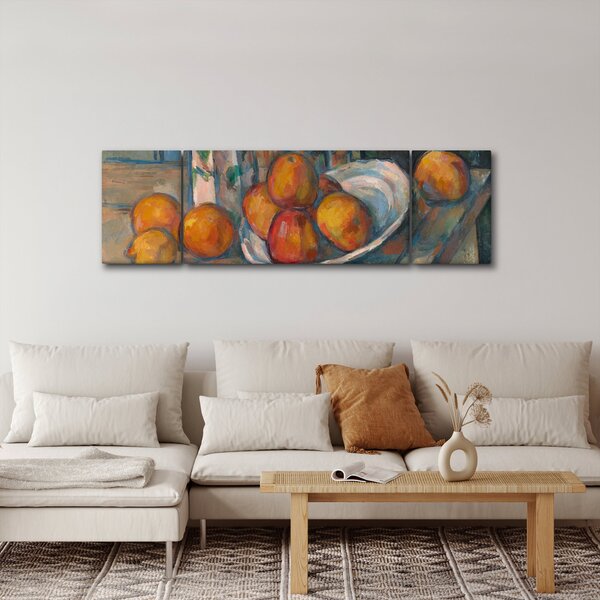 Obraz - Paul Cézanne, Still Life with Milk Jug and Fruit, reprodukcje (170x50 cm)