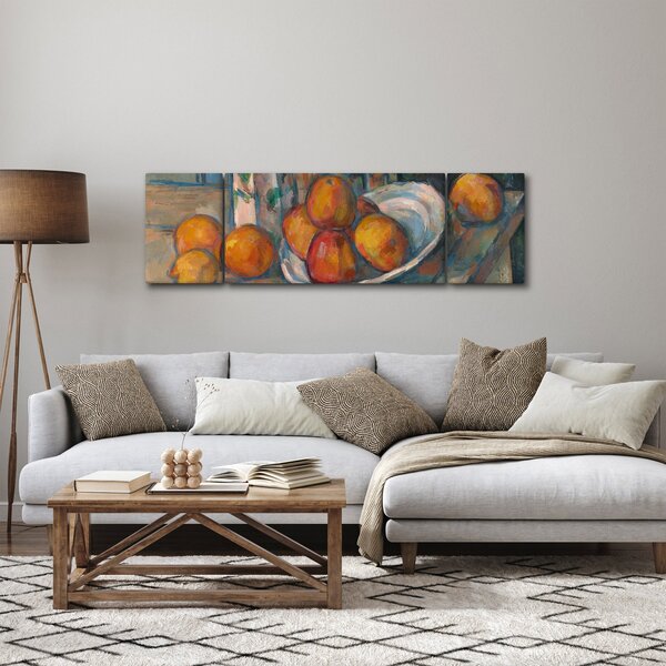 Obraz - Paul Cézanne, Still Life with Milk Jug and Fruit, reprodukcje (170x50 cm)