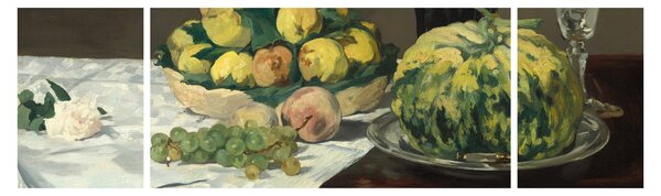Obraz - Edouard Manet, Still Life with Melon and Peaches, reprodukcje (170x50 cm)