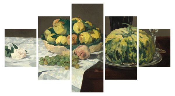 Obraz - Edouard Manet, Still Life with Melon and Peaches, reprodukcje (125x70 cm)