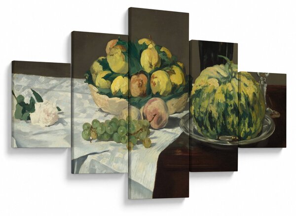 Obraz - Edouard Manet, Still Life with Melon and Peaches, reprodukcje (125x70 cm)