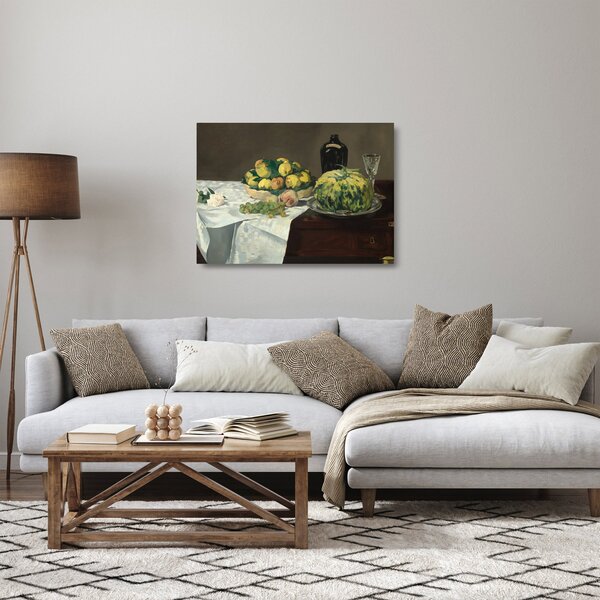 Obraz na szkle - Edouard Manet, Still Life with Melon and Peaches, reprodukcje (70x50 cm)