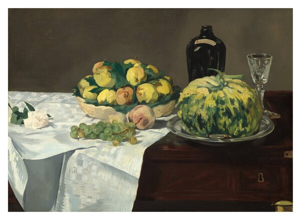 Obraz na szkle - Edouard Manet, Still Life with Melon and Peaches, reprodukcje (70x50 cm)