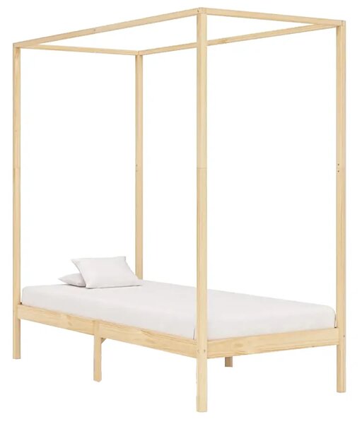 Łóżko z baldachimem w kolorze naturalnego drewna sosnowego 100x200cm Z3-W28