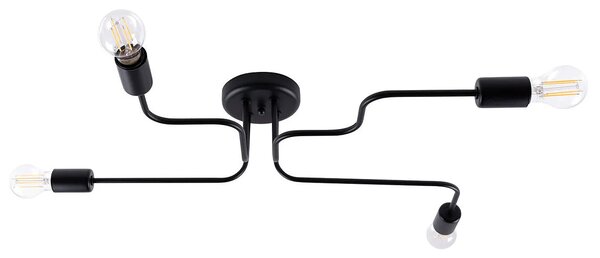 Czarna industrialna lampa sufitowa 4-ramienna - A626 P7-B54
